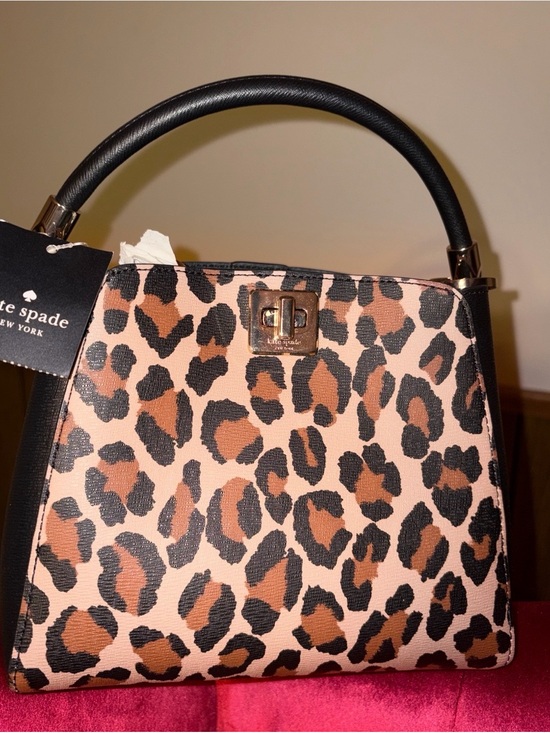 Kate Spade Handbags - Kate Spade Pheobe NWT Leopard Print Satchel in Tan & Black